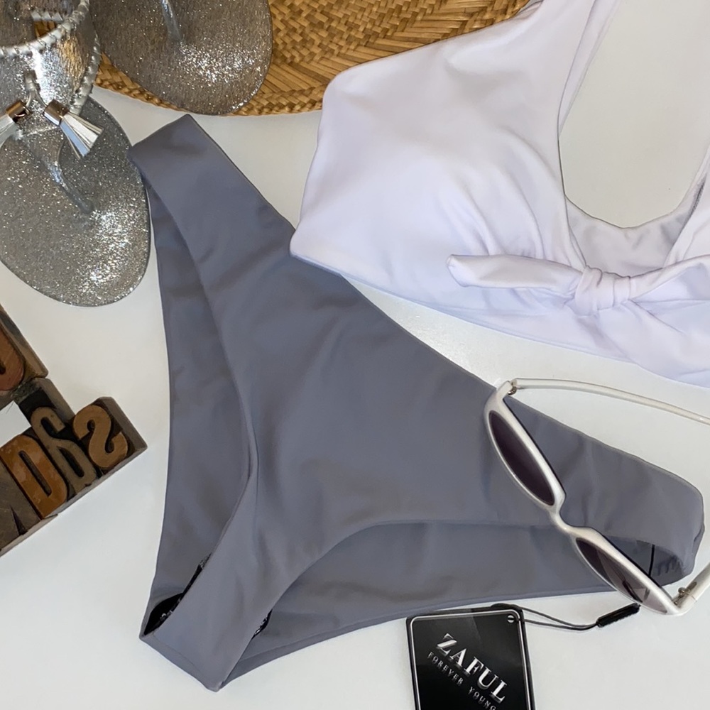 🆕🏊‍♀️ZAFUL Gray Bikini Swim Suit Bottom - Picture 3 of 8